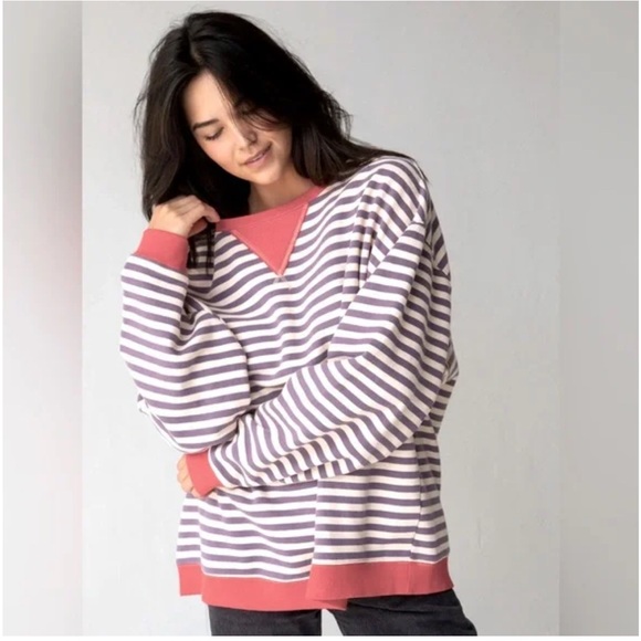 NATURAL LIFE Sweaters - NATURAL LIFE Striped Crewneck Sweatshirt L/XL NWOT